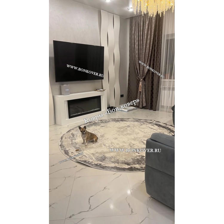 Ковер в гостиную дизайн 08 Серый Круг