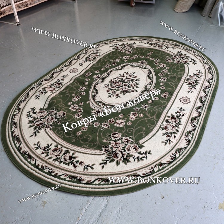 Ковер Лайт Карпет Дизайн 23896 Зеленый Овал